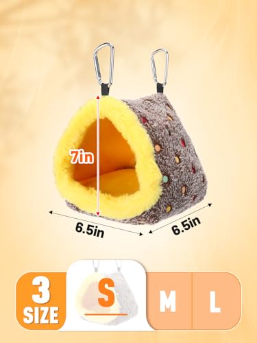 MEWTOGO Small Winter Warm Bird Nest House with Support Board for Cage | Comfortable Bird Bed with Mat, Hanging Hammock Hut Gift, for Budgerigar Canaries Lovebirds, 6.5"D x 6.5"W x 7"H - size: Small
