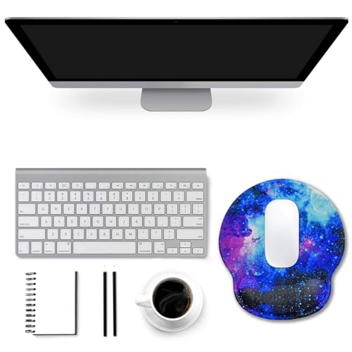 ToLuLu Mouse Pad with Wrist Rest Support, Gel Non-Slip Rubber Base Mousepad | Ergonomic Cute Mouse Pad, Mouse Wrist Rest Pad for Laptop Computer Home Office Working Gaming Pain Relief, Nebula Galaxy - color: Nebula Galaxy