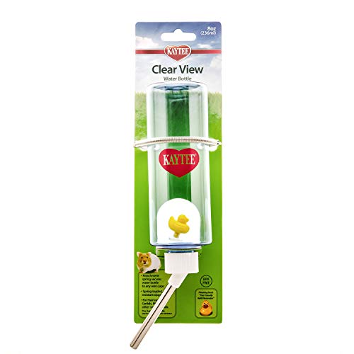 Kaytee Clear View Water Bottle for Pet Gerbils, Hamsters & Mice, 8 oz - size: 8 oz (Pack of 1)