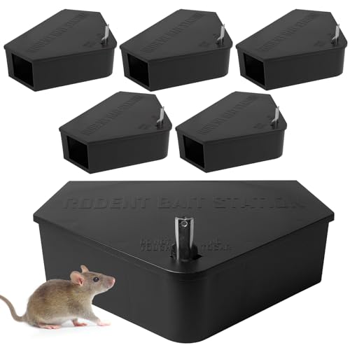 Anblak 6 Pack Rat Station Box with Keys, Rodent Station Keeps Rats Away, Keeps Children and Pets Safe, Key Unlocking, Reusable & Long-Lasting, Indoor & Outdoor - size: 6
