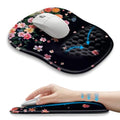 Hokafenle Ergonomic Wrist-Hugging Mouse Pad Wrist Support, U-Shaped Holding Wrist Rest Mousepad for Carpal Tunnel Pain Relief with Cushioned Memory Foam Slope Massage Bulge (10.2x8.3 in,Fall Flower) - color: Falling Flowers