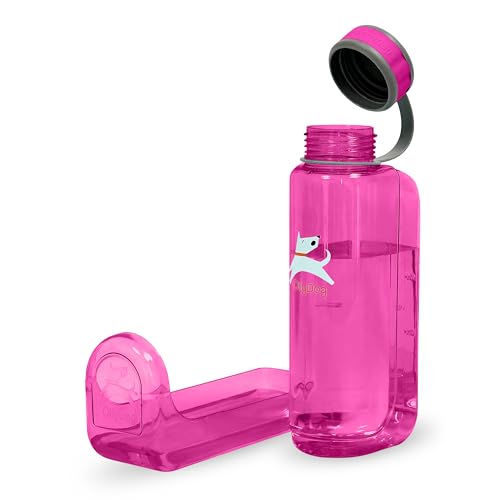 OllyDog OllyBottle Tritan Water Bottle with Detachable Dog Bowl | BPA Free Leakproof | 34oz | Share Water with Your Dog | Hiking Travel Camping (1L, Hot Pink) - color: Hot Pink, size: 1L