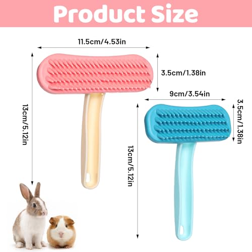 2 Pack Rabbit Brush Pet Grooming Brush for Rabbits Cats | Suitable for Rabbits, Short-Haired Cats, Guinea Pigs, Chinchillas, And Most Small Animals, Helps Keep Their Coat Clean