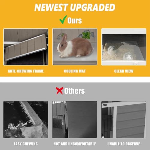 Guinea Pig Cage Indoor, Large Small Animal Cage on Wheels with Ramp & Hideout, Easy Clean Hamster Cage with Deep Pull-Out Tray for Rabbit, Hedgehog, Gerbil, Rat, Chinchilla