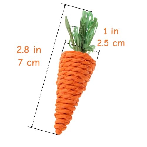 5 PCS Carrot Chew Toy, Rope Teething Pet Toy for Rabbits, Hamsters, Guinea Pigs, Puppies and Other Small Animals