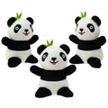 Dog Hide and Seek Toys Puppy Chew Squeaky Toys Plush Mushroom&Bamboo&Shell Hideout Stuffing with Squeakers Animals (3Pcs Squeaky Panda) - color: 3Pcs Squeaky Panda