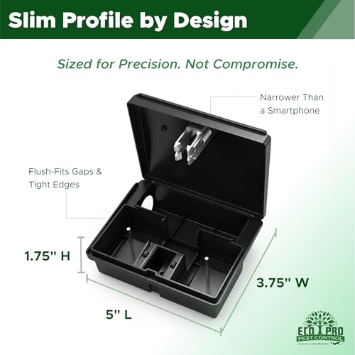 Mouse Bait Station | 4-Pack Indoor & Outdoor Mouse Bait Stations | Bait (Not Included) is Secured by Lock & Key | Pet & Child-Safe Alternative to Mouse Traps | for Mice Only - Small Size - size: 4-Pack Small