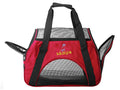 ZAMPA Soft Side Pet Travel Carrier TSA Approved, Under Seat Compatibility, airline approved for Large Cats, Medium Puppys, Small Dogs, 2 Openings, W/Shoulder Strap. - color: Red, size: 17.7"L x 12.4"W x 1.9"H