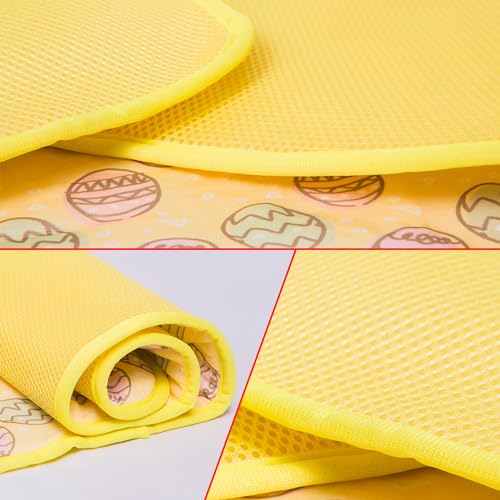 Pet Cooling Mat Cat Dog Cushion Pad Summer Cool Down Comfortable Soft for Pets and Adults (S, Yellow) - color: Yellow Egg, size: S: 15.5'' x 19.5''