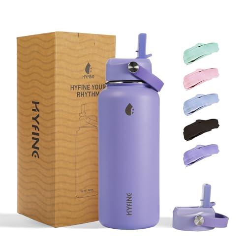 32oz Insulated Stainless Steel Water Bottle with Straw Lid Lager Capacity - color: purtple
