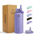 32oz Insulated Stainless Steel Water Bottle with Straw Lid Lager Capacity - color: purtple