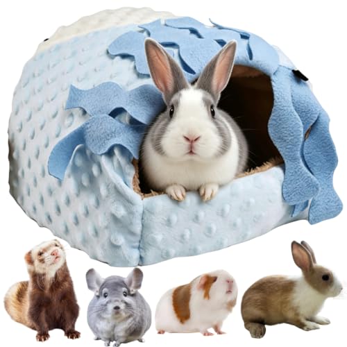 Small Pet Hideout No Bottom Guinea Pig Rabbit Cave Toilet Cover (Blue,X-Large) - color: Blue, size: X-Large