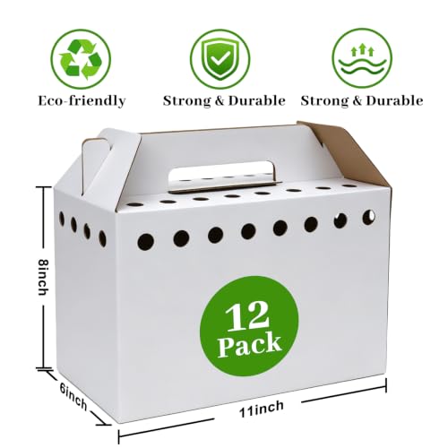 12-Pack Cardboard Pet Cages, 11x8x6 inches, Suitable for Small Animals, Hamsters, Gerbils, Birds, and Reptiles; Disposable Small Animal Cardboard Pet Cages