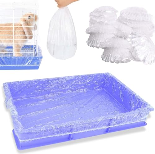 100 pcs Disposable Cage Liners, Clear Plastic Rabbit Cage Liner Bag | Universal Toilet Film for Bunny, Hamster, Totoro, Hedgehog, Guinea Pig and Small Animals(100pcs, 47in) - size: 1 Count (Pack of 100)