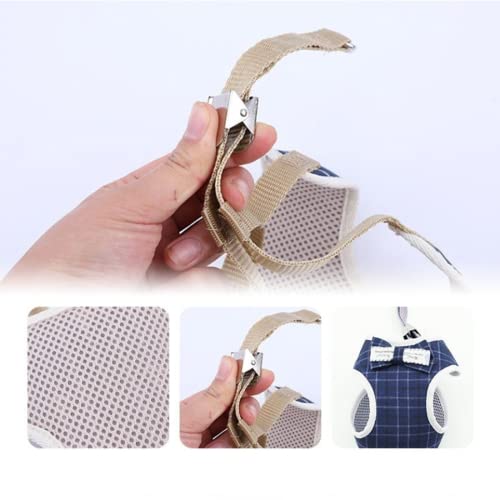 Rabbit Harness and Leash for Walking Escape Proof - Cute Mesh Breathable Bunny Vest Harness Outdoor Camping Hiking Training - Also Suit for Ferret Kittn Puppy Small Animals (X-Small) - size: X-Small