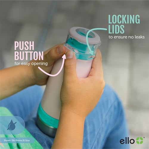 Ello Emma 14oz Insulated Stainless Kids Water Bottle with Straw, Cotton Candy - color: Cotton Candy