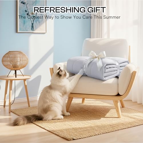 Luciphia Cooling Dog Blanket, Q-MAX>0.5 Pet Throw for Couch, Crate & Bed | Cools on contact—no power needed. Soft, breathable, gentle on sensitive skin; dog & cat cooling throw, Light Grey,25x35 - color: Light Grey, size: 25x35 inches