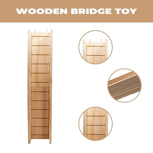 Wooden Guinea Pig Ramp for Cage, Hamster Ladder Toys, Bridge Cage Accessories for Guinea Pig, Hamster, Rats, Chinchillas, Squirrels - size: 23.6*4.9*2.7 Inches