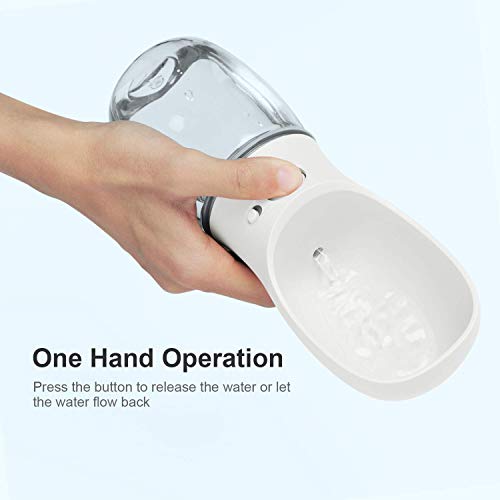 DEYACE Dog Water Bottle, Leak Proof Portable Pet Water Bottles for Dogs, Puppy Water Dispenser with Drinking Feeder for Travel (Milk White 12oz) - color: Milk White 12oz