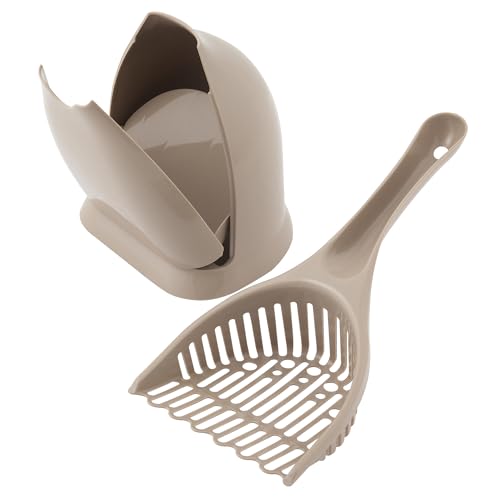 Petmate Scoop N' Hide Cat Litter Scoop with Discreet Holder; Titanium - color: Titanium