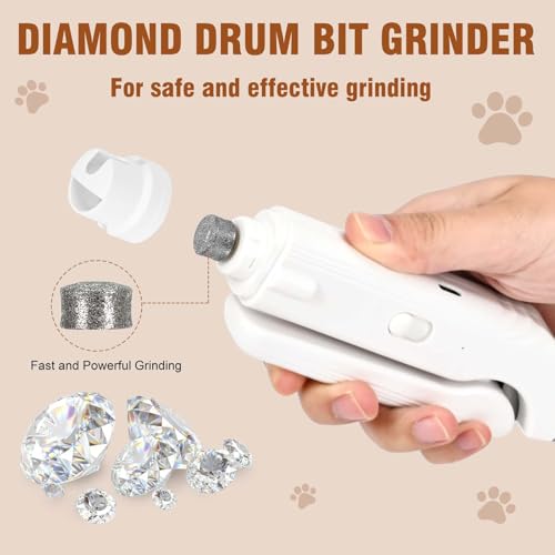 2-in-1 Dog Nail Grinder &Dog Nail Clippers with Light，Cat Nail Clippers ，Ultra-Quiet, USB Rechargeable, Multiple Grinding Methods, and Splash Guard for Large Medium Small Dogs Cats Pets(Pink) - color: pink