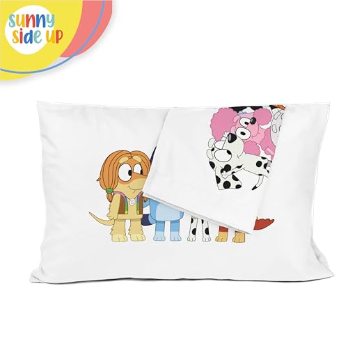 Sunny Side Up Bluey & Bingo (Pack of 2) Reversible Pillowcases - Double Sided Pillow Covers - Kids Super Soft Bedding - color: White - Bluey
