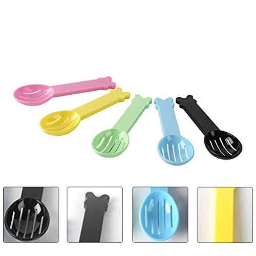 Hemobllo 5 Pcs Hamster Bath Spoons Small Pet Bath Colander Spoons for Hamster Sand Feeding and Cleaning Lightweight Tool 4.52 X 1.37 X 0.59 in