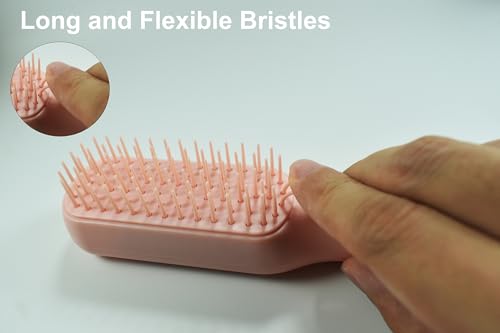Scalable Small Grooming Dog Brush, Puppy Massaging Hair Brush, for Small Dogs Cats Rabbits of All Hair Types (Deep Pink) - color: Deep Pink