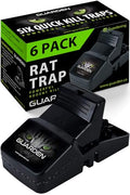 Rat Trap Six Pack - Powerful Reusable Traps for a Quick Kill Indoor or Out | Easy-Bait, Easy-Set Traps Catch Rats, Mice, Voles and Chipmunks Quickly Without Poison or Electricity - size: 6 Pack Rat Traps