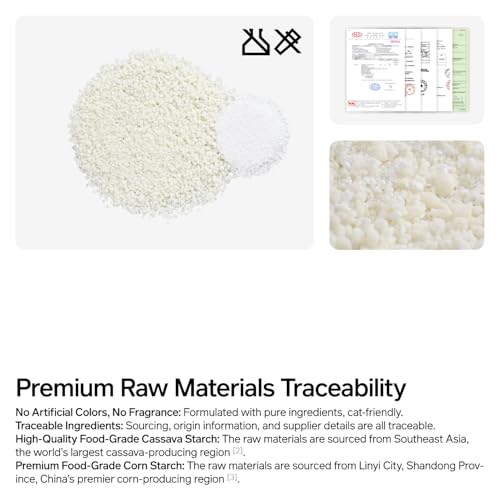 pidan Cassava Cat Litter clumping,Natura llitter Unscented,Odor Control,Plant-Based Natural Ingredients,Ultra Absorbent and Fast Drying,NO Dust (5.3lb/Bag×1bag) - size: 5.3lb/bag×1bag