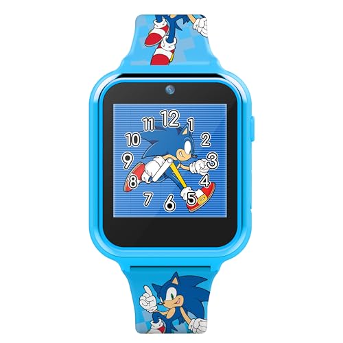 SEGA Sonic the Hedgehog Educational Learning Touchscreen Smart Watch Toy for Boys, Girls, Toddlers - Selfie Cam, Learning Games, Alarm, Calculator, Pedometer (Model: SNC4055AZ) - color: Sonic Blue