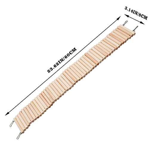 Rat Ladder Bridge, Wooden Hamster Climbing Ladder Toy, Small Animals Cage Accessories for Bird Parrot Hamster Mouse Rat Sugar Glider Hermit Crab Sugar Glider Chinchilla(23.62x3.14 Inches) - color: Pine Wood