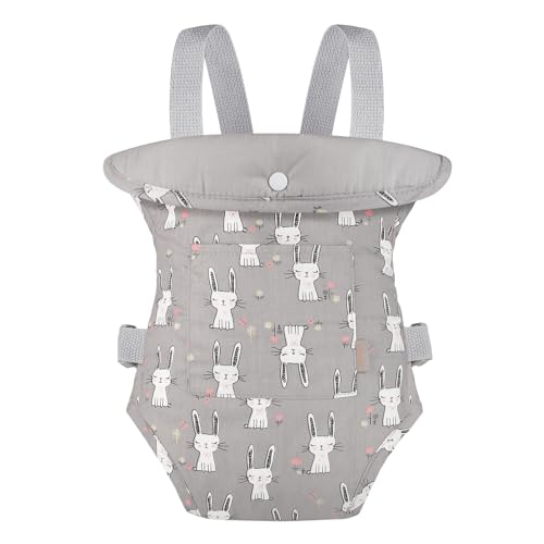 GAGAKU Baby Doll Carrier for Little Girls, Reborn Doll Accessories for Toddlers 3+, Kids Toy Baby Dolls Sling Carrier - Gray - Rabbit - color: 2_gray_rabbit