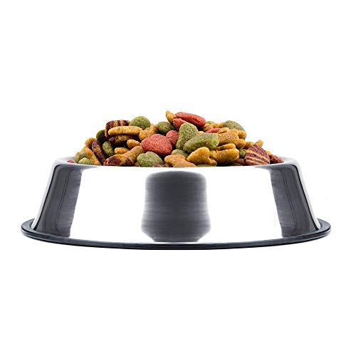 Mlife Stainless Steel Dog Bowl with Rubber Base for Small/Medium/Large Dogs, Pets Feeder Bowl and Water Bowl Perfect Choice (Set of 2) - size: 8oz