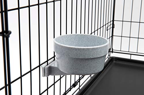Lixit® Kennel Cage Food or Water Bowl, Non Spill Hanging Removable Dog Crate Bowls, Carrier Water-Food Bowl for Dogs or Cats, Attaches to Cages for Feeding and Drinking, Gray, 20 Oz (Pack of 6) - size: 20oz (Pack of 6)