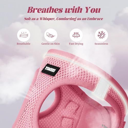 No Pull Dog Puppy Harness and Leash Set Reflective Mesh Vest X-Small - color: Pink, size: X-Small (Pack of 1)