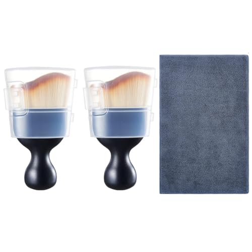 Car Interior and Exterior Soft bristles Detail dust Brush Interior dusting Brush Dashboard Cleaning Brush Home Office Computer Keyboard dusting Tools+ Double-Sided Suede Cleaning Towel - color: 2 Piece Brush + Towel