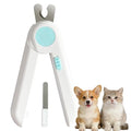 Dog/Cat Nail Clippers with Light - Safe Trimming for Cats & Dogs, Illuminates Quick to Prevent Overcutting, Includes Nail File for Thick Nails
