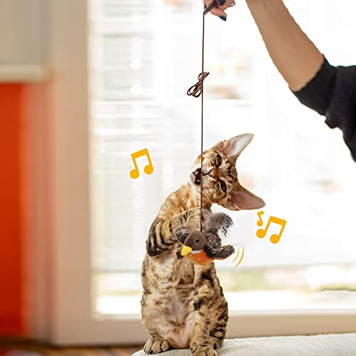Flapping Bird Cat Toy, Motion Activated with Catnip, 3 Modes & USB Rechargeable, Machine Washable Interactive Toy for Indoor Cats - style: Robin Bird