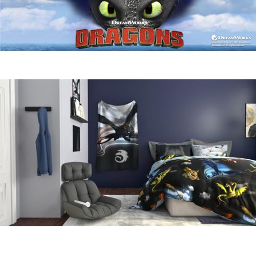 How to Train Your Dragon Toothless Kids Bedding Super Soft Plush Cozy Throw, 46 in x 60 in, (Officially Licensed Product) By Franco - color: How to Train Your Dragon, size: 46 in x 60 in