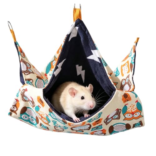 Rat Hammock - Small Animal Hanging Bed for Guinea Pigs | Machine washable, suitable for all seasons, space-saving hideout, durable canvas, sturdy metal clips, pet-safe material