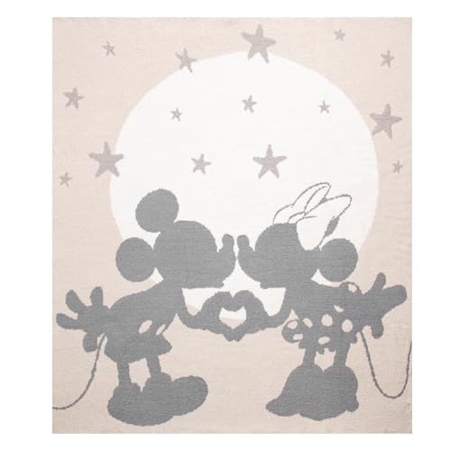 Jay Franco Disney Mickey Mouse & Minnie Mouse Kids Throw Blanket - Cozy 50x60 Inch Fleece Feather Knit, Gray Stars, Super Soft Lightweight Machine Washable for Couch & Bed (Official Disney Product) - color: Gray - Mickey & Minnie
