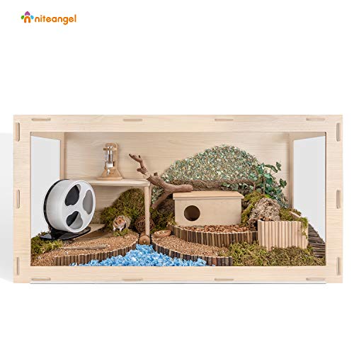 Niteangel Bigger World - MDF Aspen Terrarium for Hamster Gerbils Mice Lemming Degus or Other Small-Sized Pets(30 x 15 x 17.7 inches, Burlywood) - size: 30.0"L x 15.0"W x 17.7"H