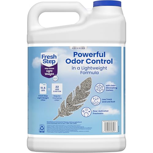 Fresh Step Advanced Odor Shield Light Weight Multi Cat Clumping Litter with Febreze Freshness, Ammonia Block Technology, 11.5 lb. Jug, Pack of 2 | Lightweight Clay Cat Litter, Jug, Easy to Lift and Pour, Scented with Febreze Freshness, Carbon for Strong O
