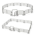 20PCS Large Farm Animal Corral Fence Toys with 2 Gates Fences for Kids Boys Girls, Educational Farm Animal Cake Toppers for Toddlers Children. - style: Silver 20PCS