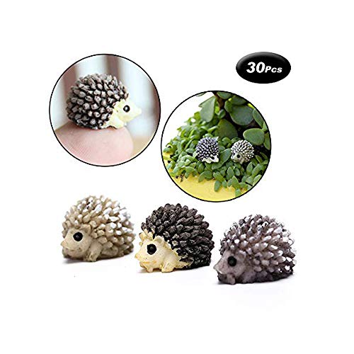 X Hot Popcorn 30 Pcs Mini Hedgehog Figurines, Small Resin Hedgehogs | Tiny Resin Animals, Miniature Figurines, Miniature Moss Landscape, DIY Garden Decor