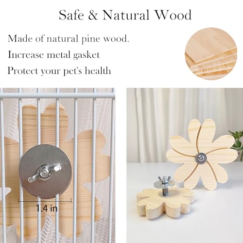 Chinchilla Chew Toys - Natural Wood Rotating Cage Accessories for Teeth Grinding | Interactive Hanging Exercise Toy with Safe Chew Design | Chinchilla Cage Toys for Playtime & Dental Health (Upgraded) - color: 1