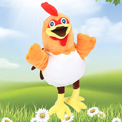 Easfan Chicken Hand Puppet with Movable Mouth Plush Toy Gift for Kids 11" | Role play preschool teaching, cute Chicken stuffed animal, creativity imagination, Easter Christmas birthday holiday gift - style: Chicken