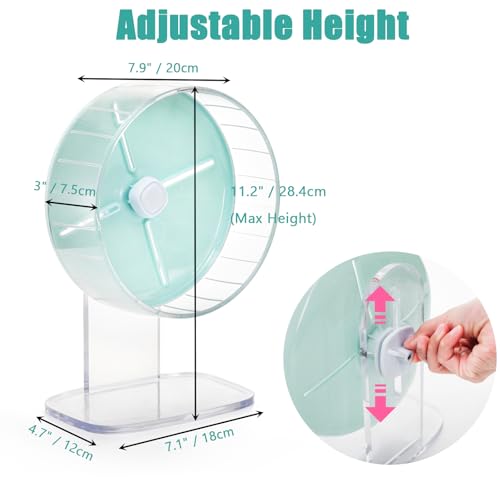 Foraineam Hamster Wheel Silent Hamster Exercise Wheels, 7.5 Inch Quiet Spinner Hamster Running Wheels with Adjustable Stand for Hamsters Gerbils Mice Or Other Small Animals