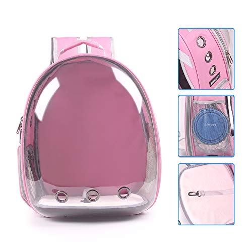 Cat Backpack Carrier, Pet Backpack, Breathable Cat Dog Space Capsule Backpack, Airline-Approved for Small Cats Dogs Birds Bunny Travel Hiking - color: BUBBLE-PK